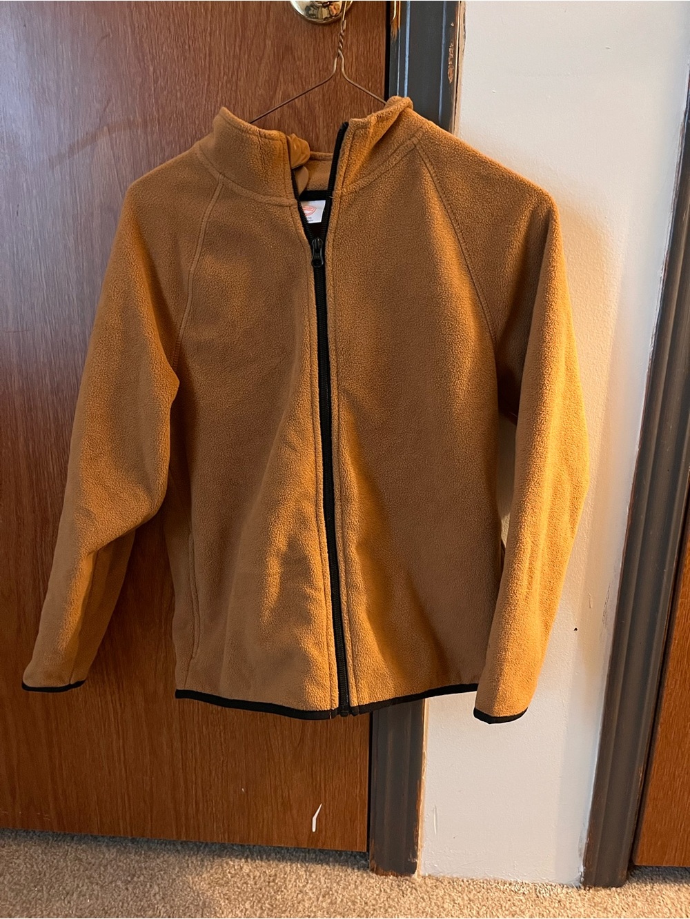 Kids' Hooded Fleece Jacket - Caramel Brown